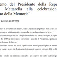 Visualizza o scarica l’ intervento del Presidente della Repubblica Sergio Mattarella alla celebrazione del “Giorno della Memoria” CLICCANDO QUI!